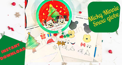 Micky Minnie Snow Globe Template| INSTANT DOWNLOAD