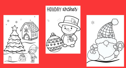 10 Fun Christmas coloring pages| Christmas Kids Coloring Book | Instant Download!