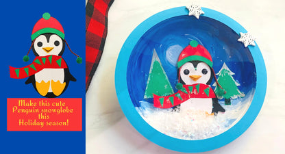 PENGUIN Snow Globe Printable template| DIGITAL ONLY