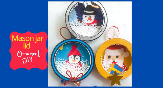 Ornament Mason Jar Lid PRINTABLE TEMPLATE| Christmas activity| Christmas crafts