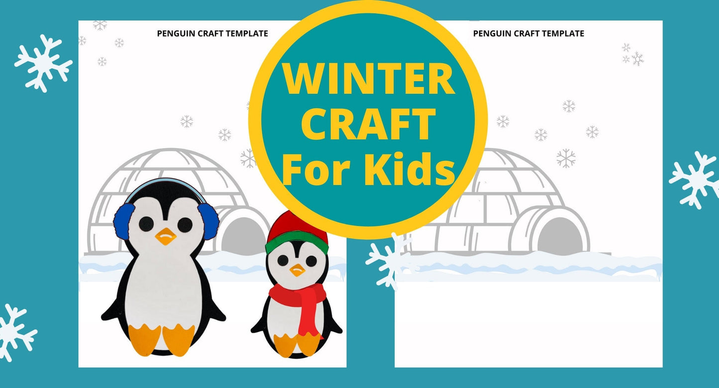 PRINTABLE Winter Penguin Craft For Kids| DIGITAL ONLY