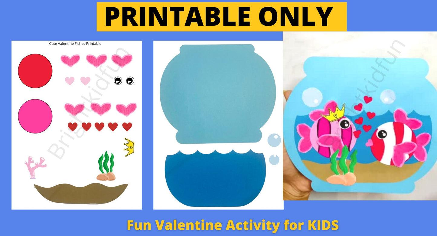 Valentine fish Craft for Kids