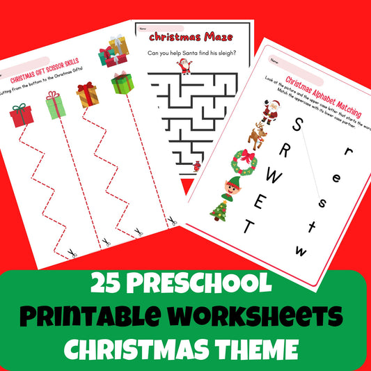 Christmas Worksheets Printable | Christmas Preschool Activities| Christmas worksheets