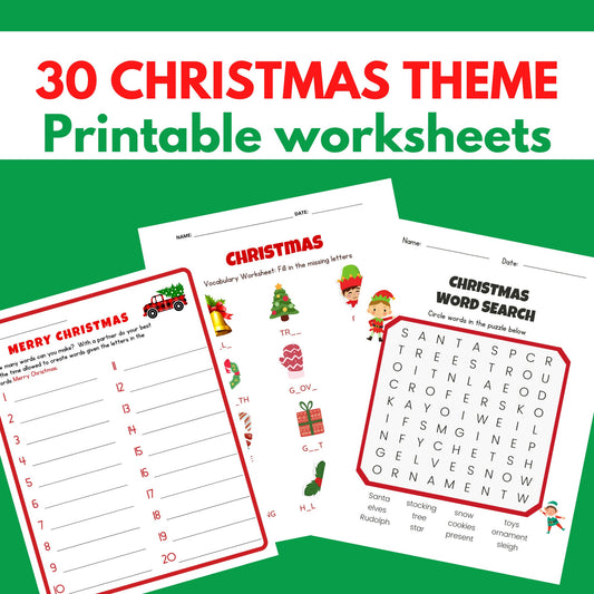 Christmas Activity Pages For Kids| Christmas Activities Printable| Christmas Activity Sheets| Holiday Activities for Kids