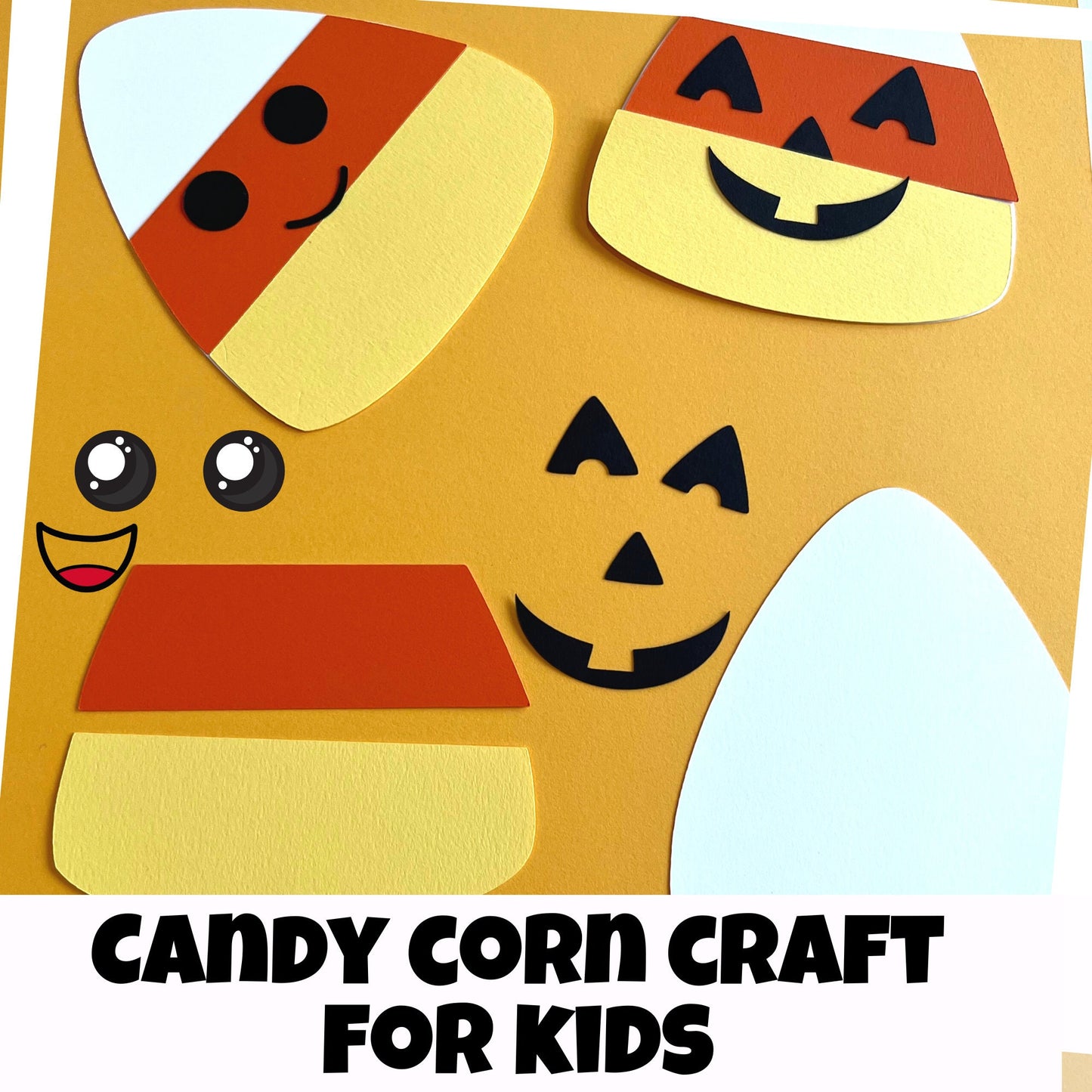 Candy corn craft for Kids| SET of 4 CANDY CORN| Fall crafts for kids| Preschool Halloween crafts| Fall activities for kids