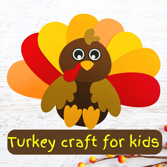 Thanksgiving Turkey Paper Craft Kits for Kids|Thanksgiving Kid's Turkey Toddler Craft| Build a Turkey craft