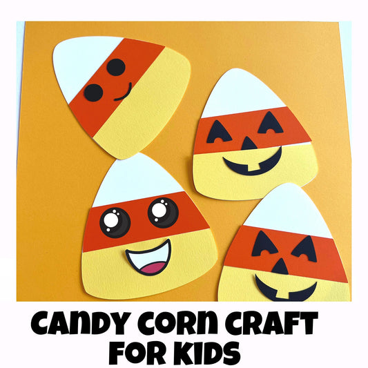 Candy corn craft for Kids| SET of 4 CANDY CORN| Fall crafts for kids| Preschool Halloween crafts| Fall activities for kids