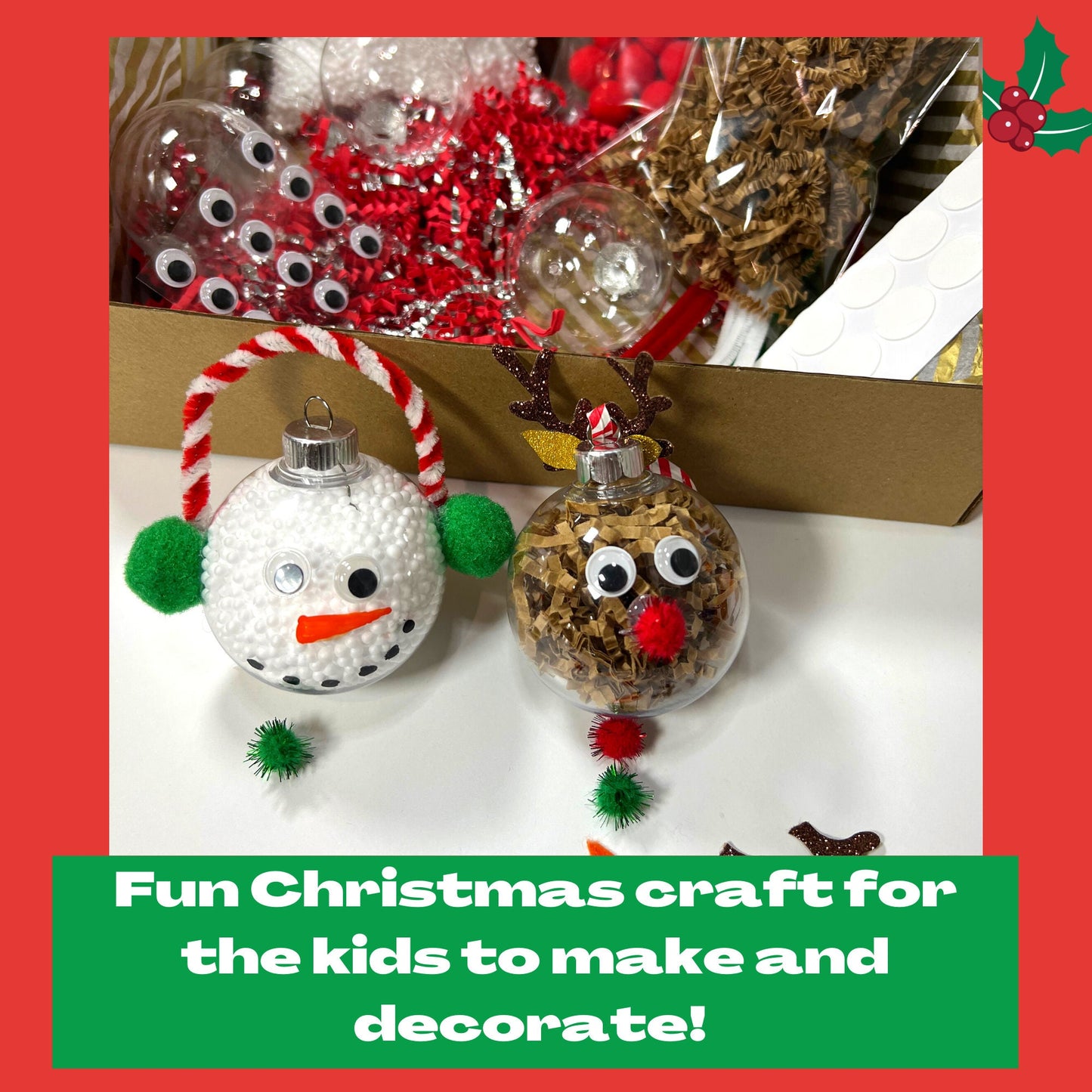 CHRISTMAS Ornament DIY Kit| Snowman & Reindeer Christmas Ornament Craft Kit For Kids| handmade Christmas Kit| Christmas crafts for kids