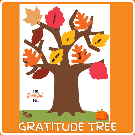 Thankful Tree Printable| Gratitude tree| Fall Kids Classroom Activity|Thanksgiving Gratitude Activity | Kids Thanksgiving Activity