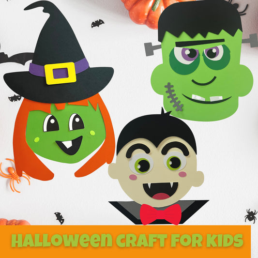 FRANKENSTEIN & WITCH Paper craft  kit for kids| Halloween Paper craft |Preschool Craft  kids  kit| Fall Craft Kit