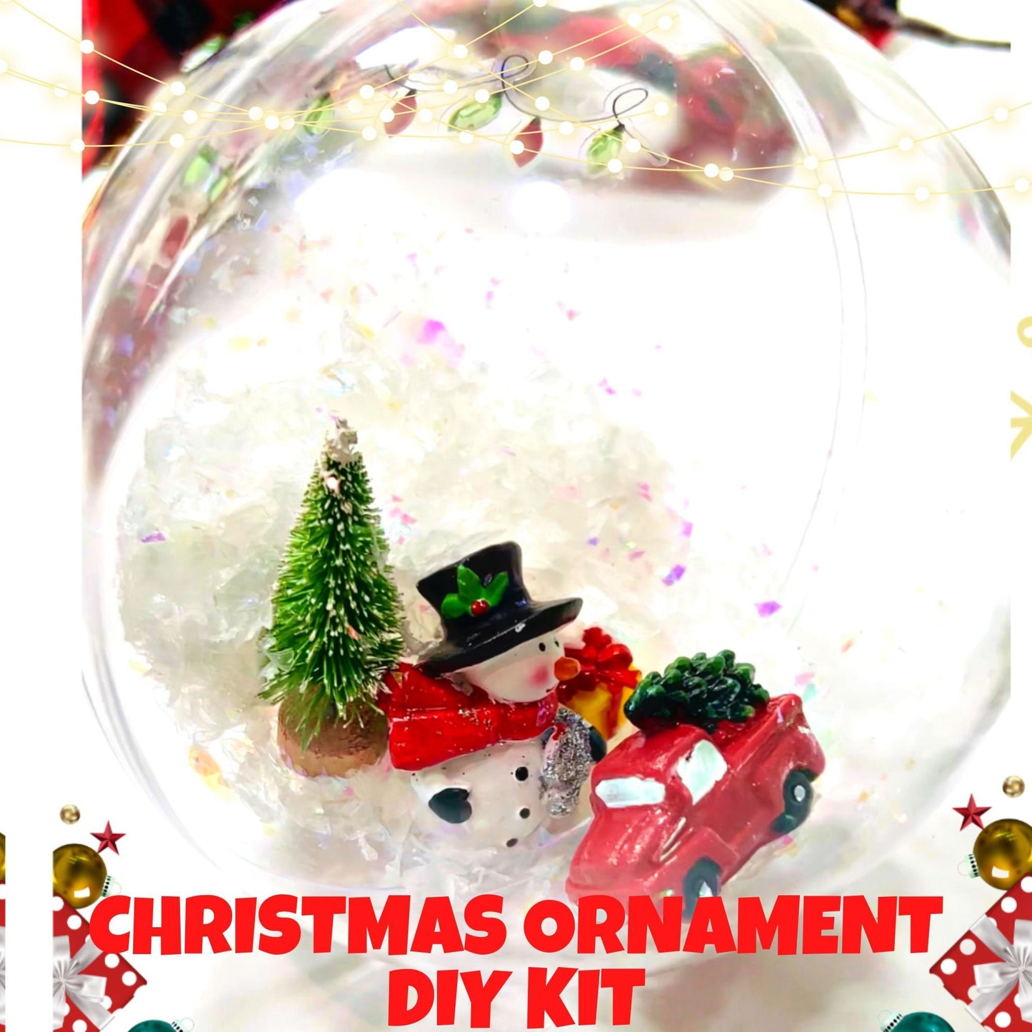 CHRISTMAS Ornament DIY Kit| Christmas Craft Kit| Christmas gifts| Christmas DIY Kit|Christmas snow globe ornament