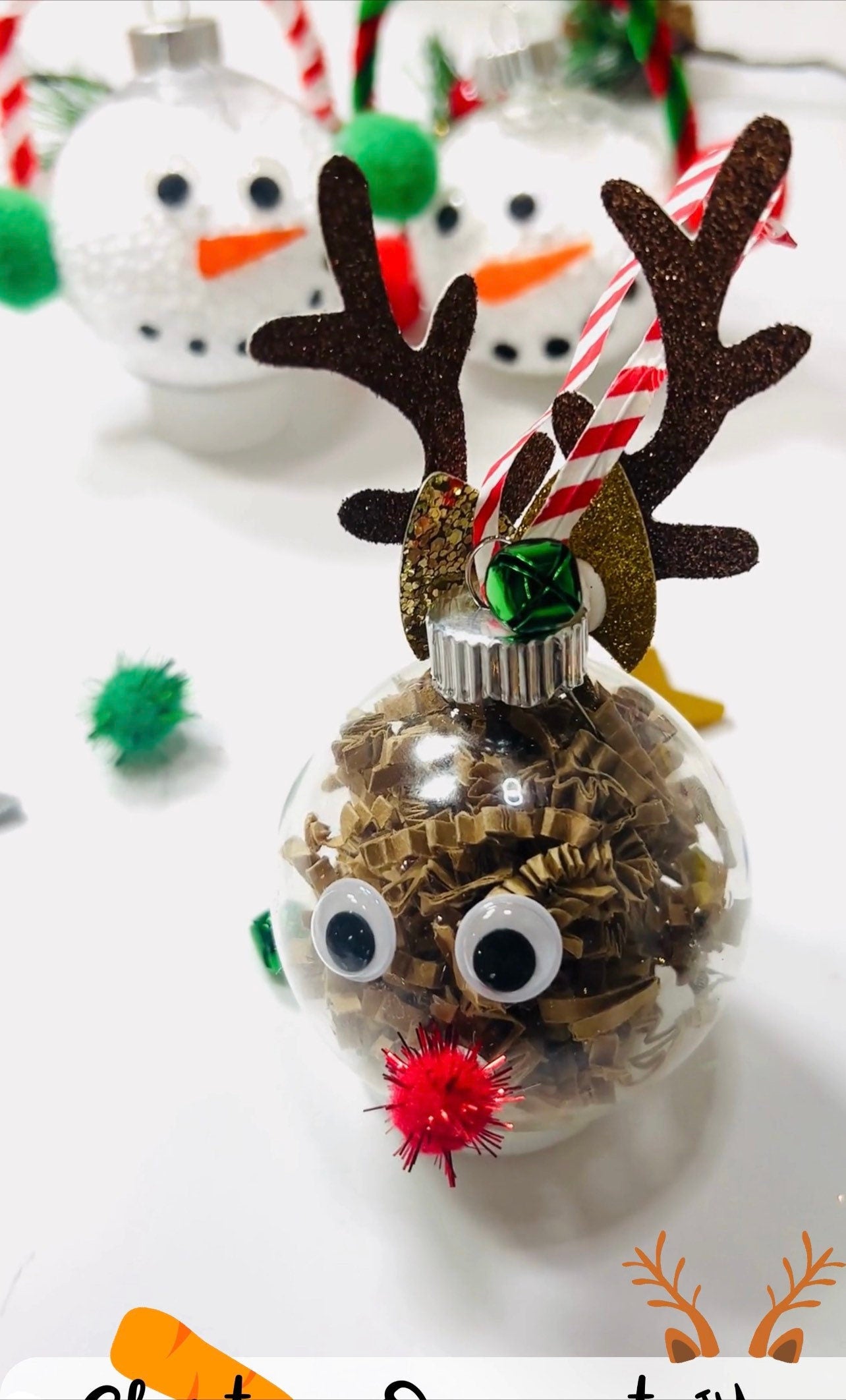 CHRISTMAS Ornament DIY Kit| Snowman & Reindeer Christmas Ornament Craft Kit For Kids| handmade Christmas Kit| Christmas crafts for kids