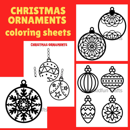 Christmas ornaments coloring sheets