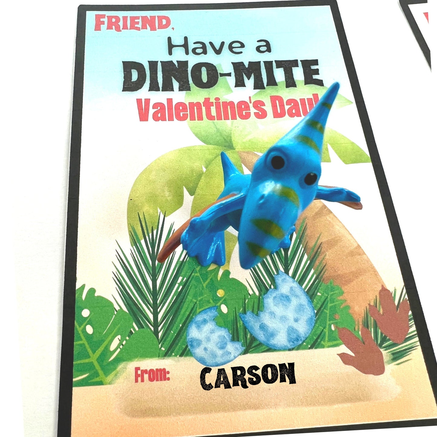 Valentine's Day Cards with Dinosaur Toys|Bagged with Dinos|Dino-mite V Day Cards School Party |Non-Candy Valentine's Day Treats Classroom