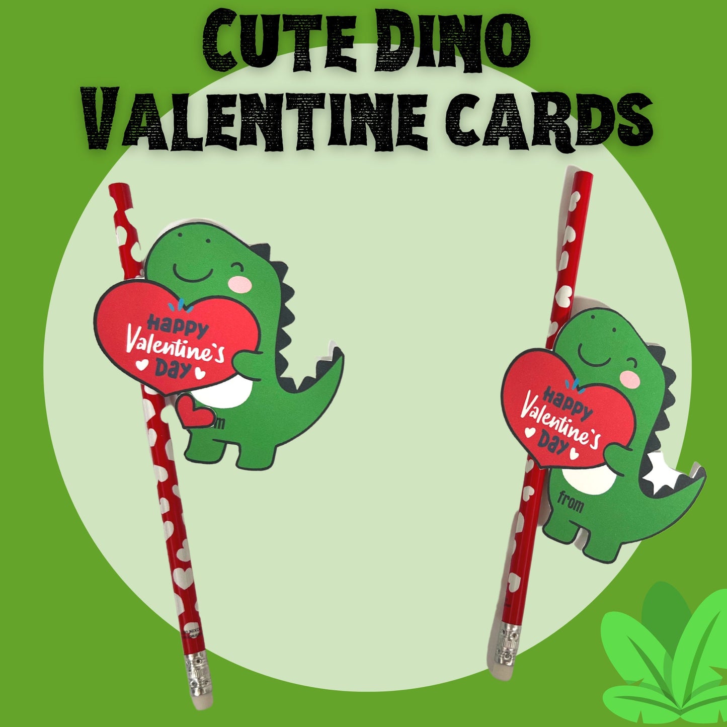 Dino-mite Valentine: Adorable Card with Pencil Attached| Fun Valentine's Day Card\|Valentine classroom party