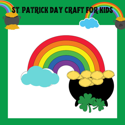 ST. PATRICK’s Day Craft For Kids| Rainbow Paper Craft| Leprechaun Craft kit| St. Patrick’s day wreaths kit