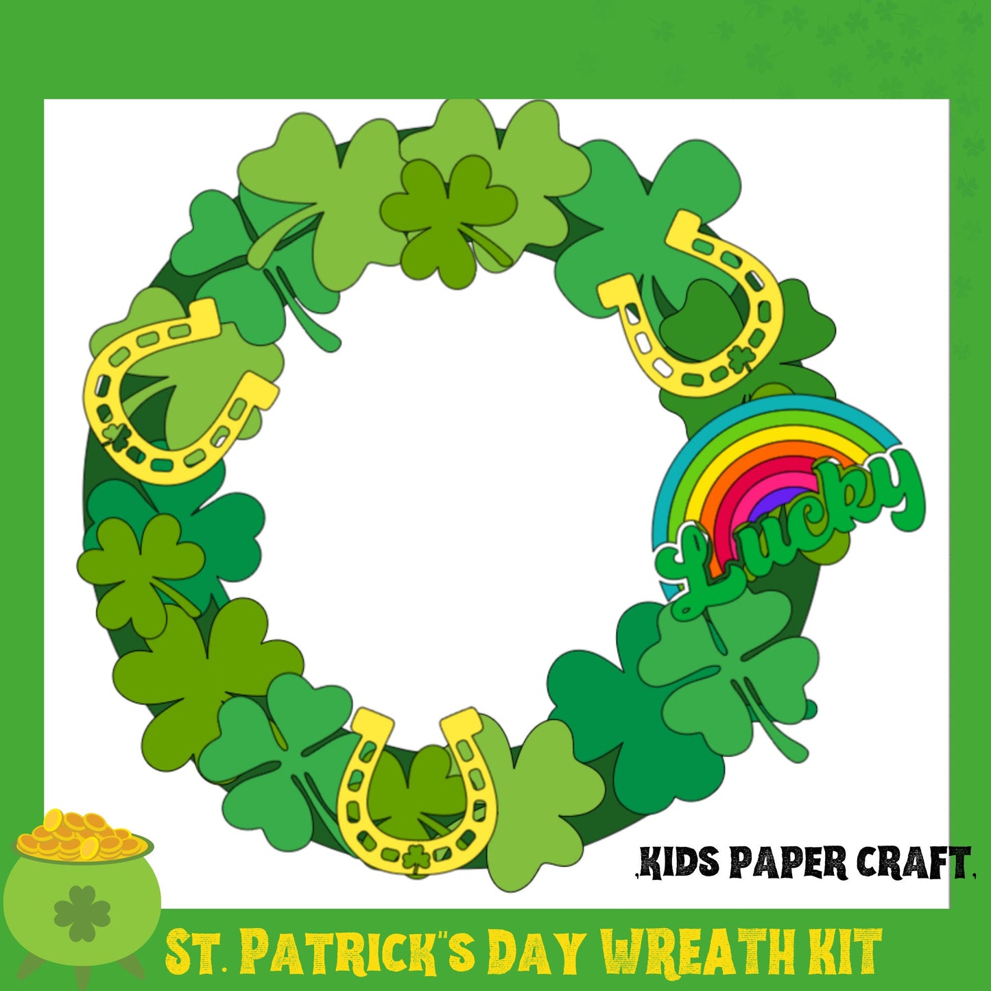 ST. PATRICK’s Day Craft For Kids| Rainbow Paper Craft| Leprechaun Craft kit| St. Patrick’s day wreaths kit