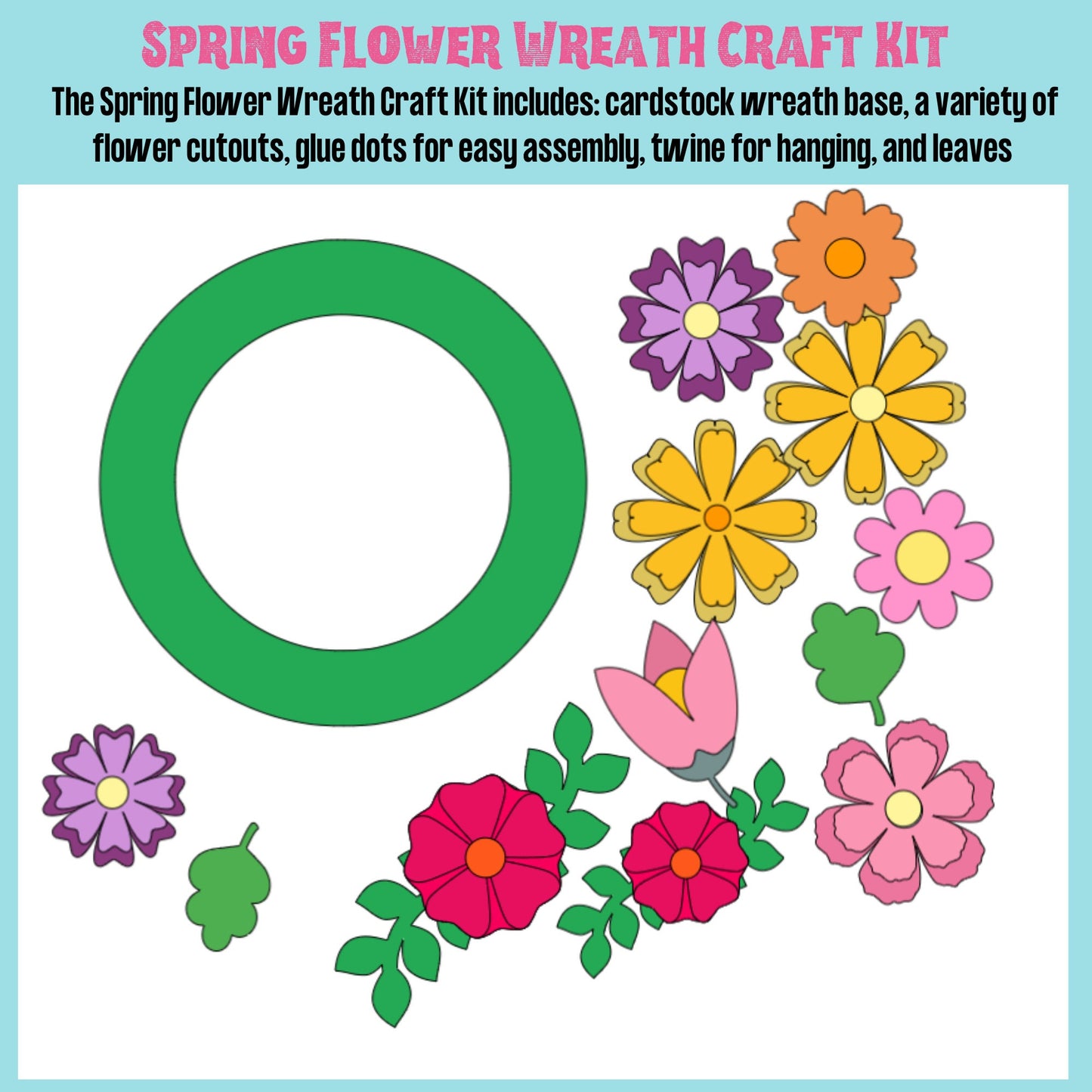 DIY Spring Flower Wreath Craft Kit| Paperwreath craft kit