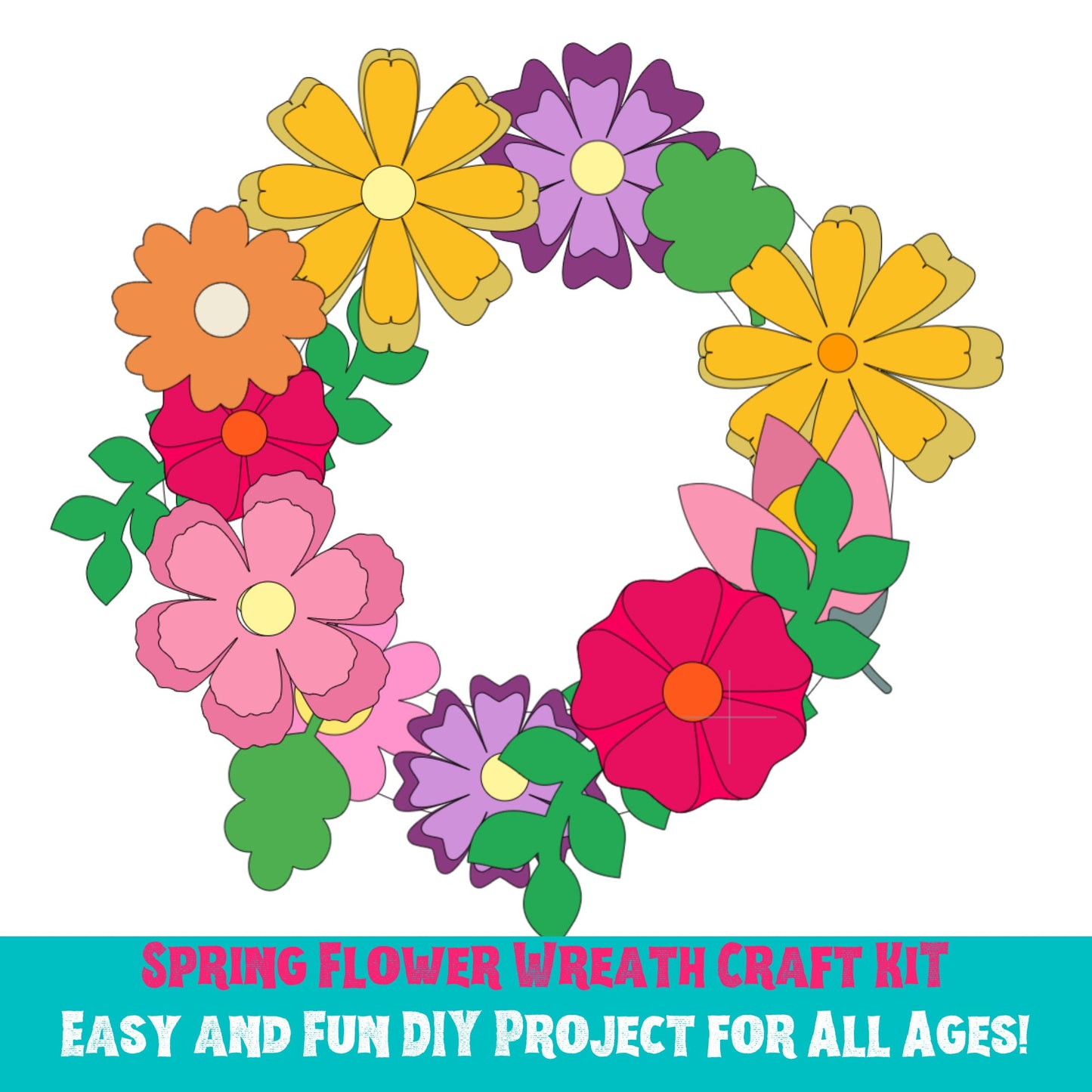 DIY Spring Flower Wreath Craft Kit| Paperwreath craft kit