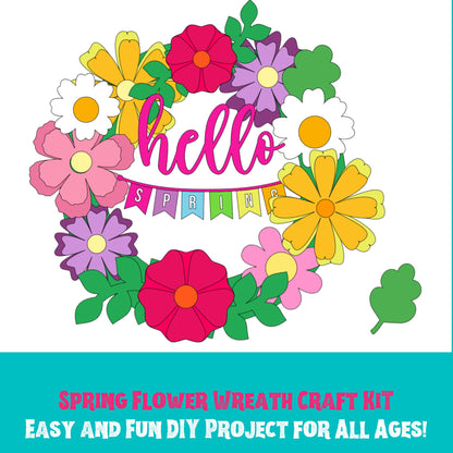 DIY Spring Flower Wreath Craft Kit| Paperwreath craft kit