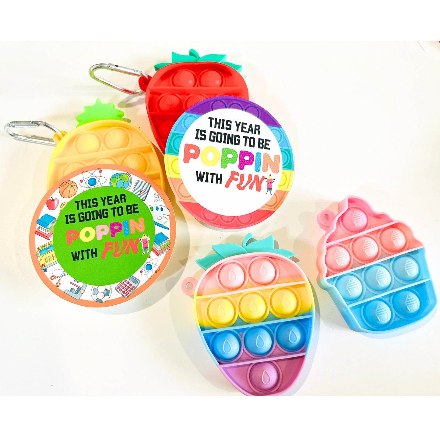 POPPIT BACK To SCHOOL - Classroom gifts| Popit Classroom favors| Popit keychains|Back To School Class gift| Welcome student gifts