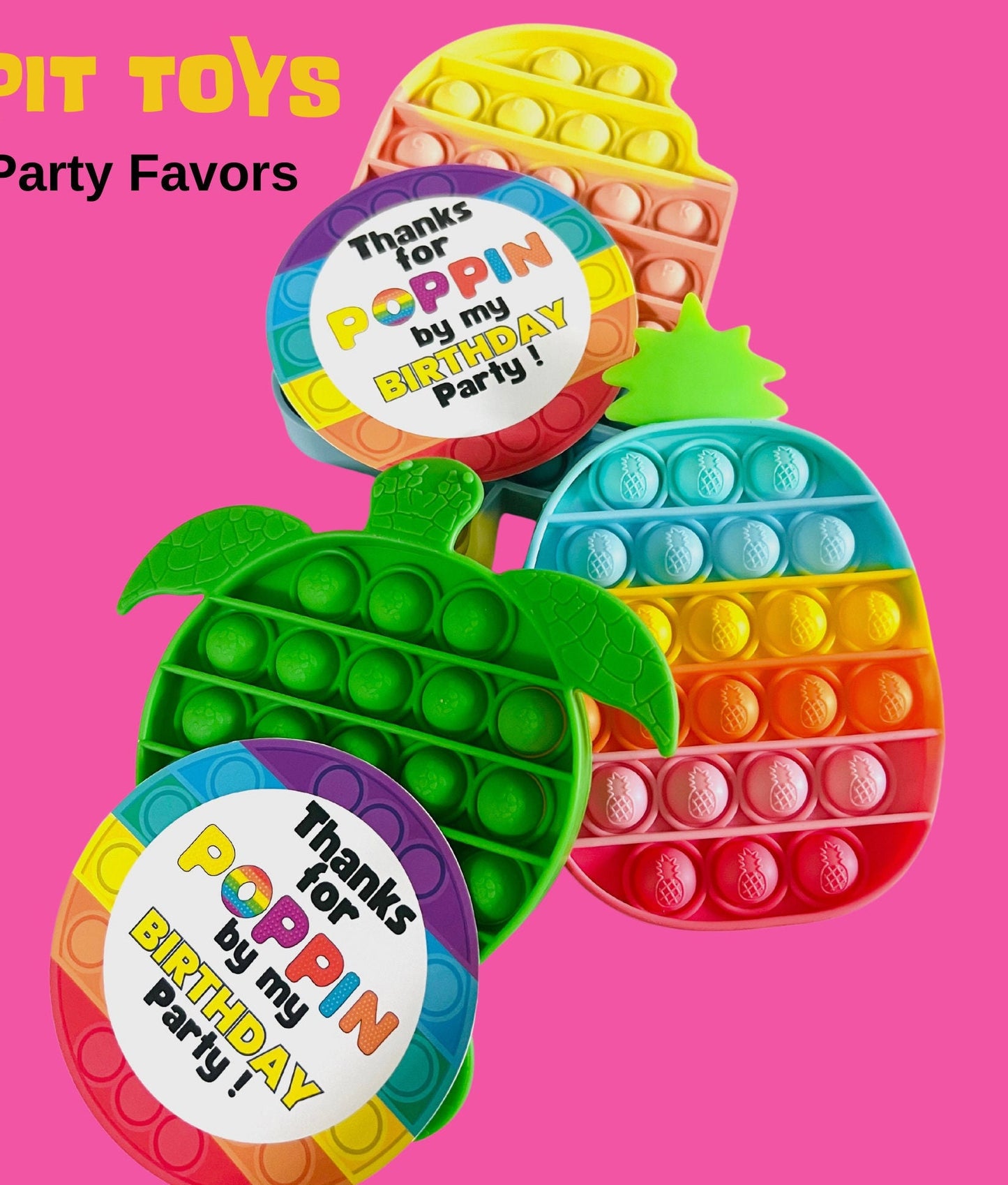 Popit Birthday Party Favor| Pop it Bday favors| Popits, Birthday Party Favors, Party Favors, Fidget Party Favors