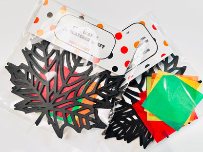 FALL LEAVES SUNCATCHER| Thanksgiving craft kit|