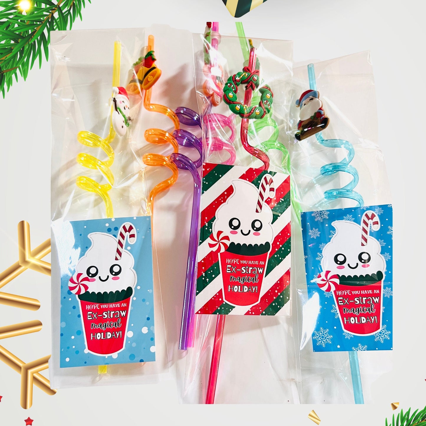 Christmas Party favors for KIDS| CHRISTMAS STRAWS Gifts