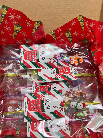 Christmas Party favors for KIDS| CHRISTMAS STRAWS Gifts