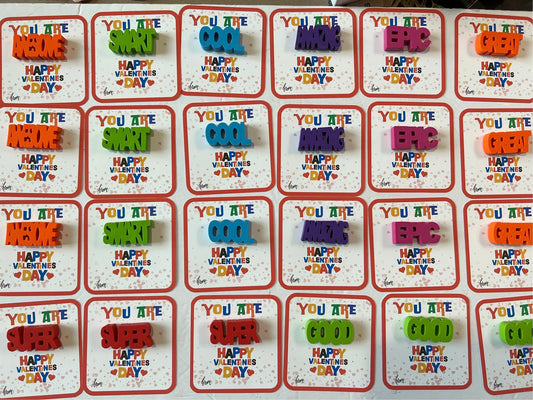 Valentine cards with ERASERS| Express Your Love with Positive Messages| Classroom valentine cards| Valentine's Day Cards with Positive Vibes