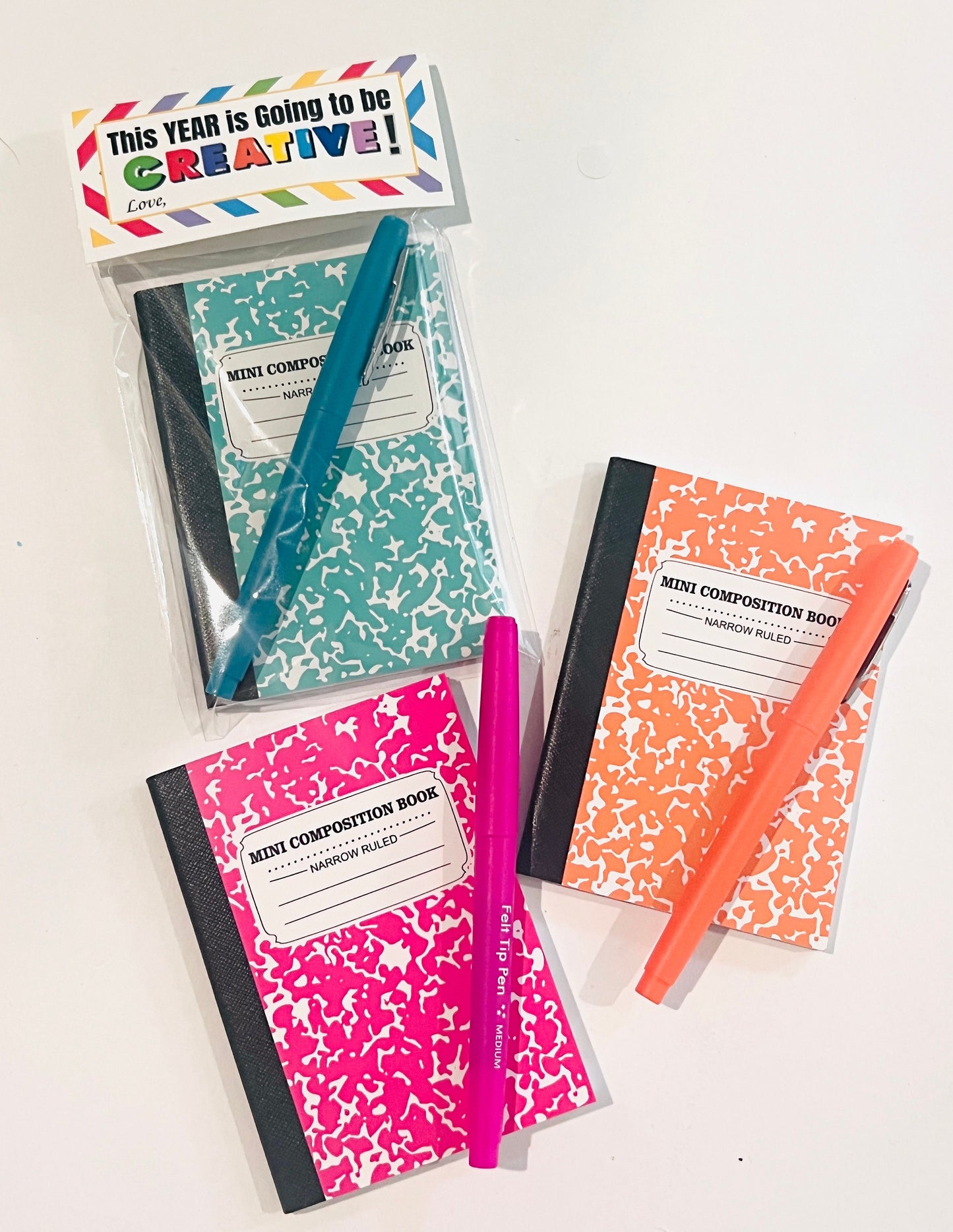 Back to school Favors for kids. Mini Notepad and pen favors