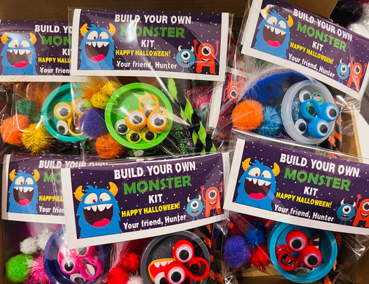 Halloween MONSTER Kit| Build Your Own Monster| Halloween Classroom Treat Favor