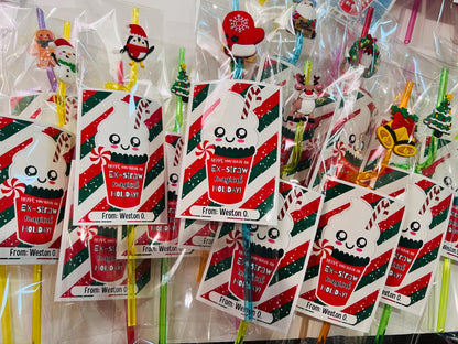 Christmas Party favors for KIDS| CHRISTMAS STRAWS Gifts